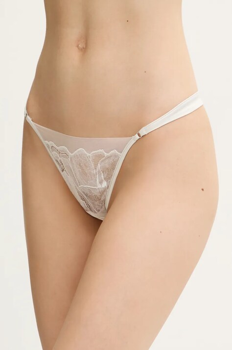 Tange Calvin Klein Underwear boja: siva, od čipke, LV00QF8031