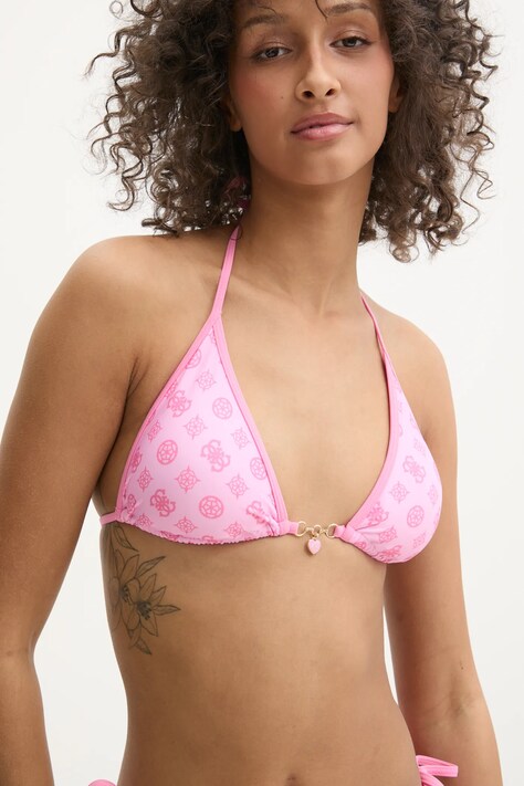 Guess sutien de baie culoarea roz, cupa usor rigidizata, E5GJ27 KCRL2