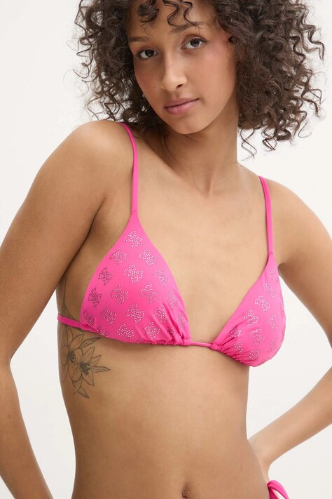 Guess sutien de baie culoarea roz, cupa usor rigidizata, E5GJ13 MC040