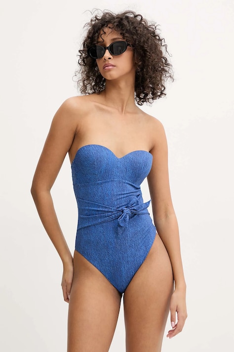 Jednodílné plavky Guess modrá barva, vyztužený košík, E5GJ35 KCRL2