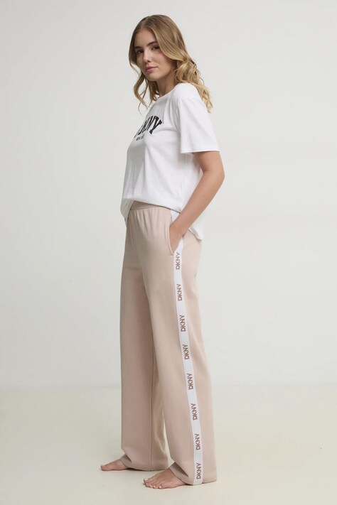 Dkny pijama femei, culoarea alb, YI70040