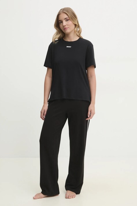 Dkny pijama femei, culoarea negru, YI70040