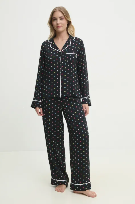 Dkny pijama femei, culoarea negru, YI90043