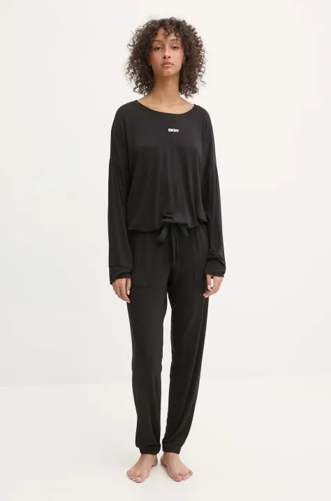 Dkny piżama damska kolor czarny YI90044