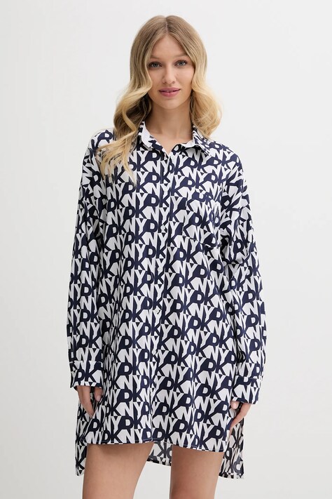 Noční košilka Dkny dámská, tmavomodrá barva, YI30048