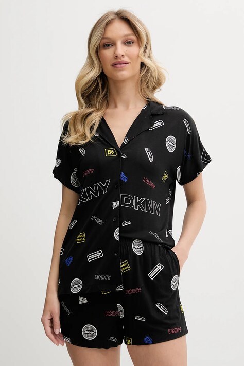 Pyžamo Dkny dámské, černá barva, YI80051
