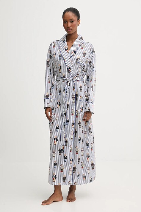 Polo Ralph Lauren szlafrok bawełniany kolor niebieski 4P0248