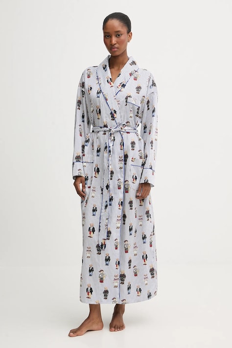 Polo Ralph Lauren szlafrok bawełniany kolor niebieski 4P0248