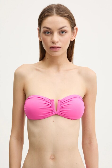 Melissa Odabash sutien de baie culoarea roz, cupa usor rigidizata, Alba