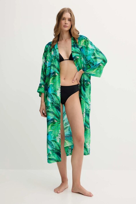 Lauren Ralph Lauren cămașă de plaja culoarea verde, 20523177