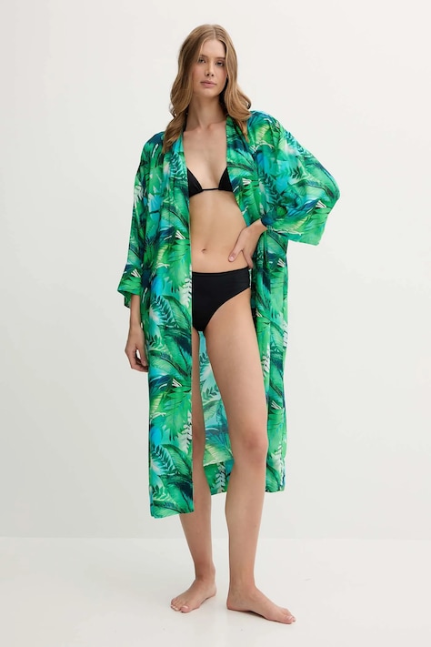 Lauren Ralph Lauren cămașă de plaja culoarea verde, 20523177