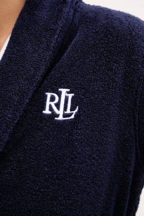 Бавовняний халат Lauren Ralph Lauren — SS25-BID1HS, темно-синій — фото 5