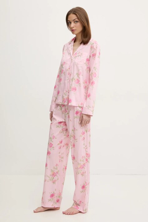 Pižama Lauren Ralph Lauren ženska, roza barva, ILN92403