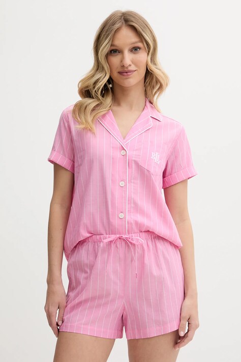 Pyžamo Lauren Ralph Lauren dámské, růžová barva, ILN12424