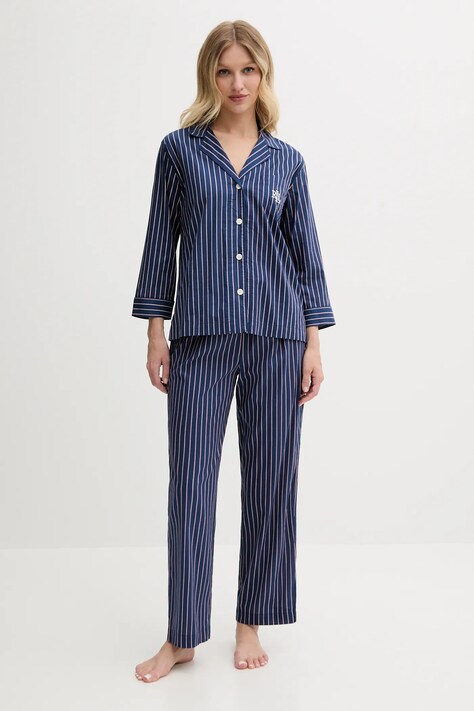 Pyžamo Lauren Ralph Lauren dámské, tmavomodrá barva, ILN92429