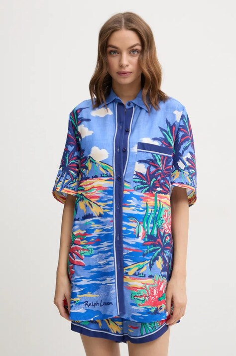 Пляжний комплект Polo Ralph Lauren колір фіолетовий 21595383