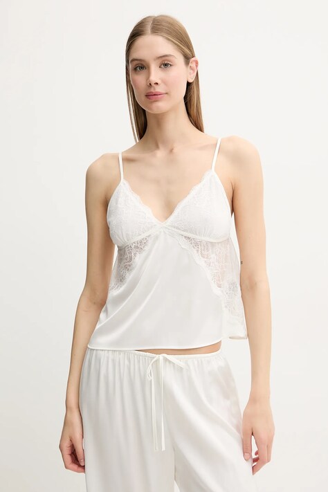 Pyžamový top Abercrombie & Fitch dámský, béžová barva, KI146-5050