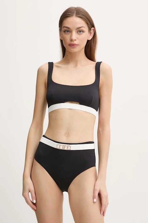 Liu Jo dwuczęściowy strój kąpielowy kolor czarny miękka miseczka VA5075.J6447