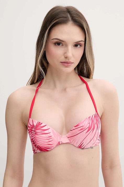 Liu Jo biustonosz kąpielowy kolor pomarańczowy usztywniona miseczka VA5129.J6448