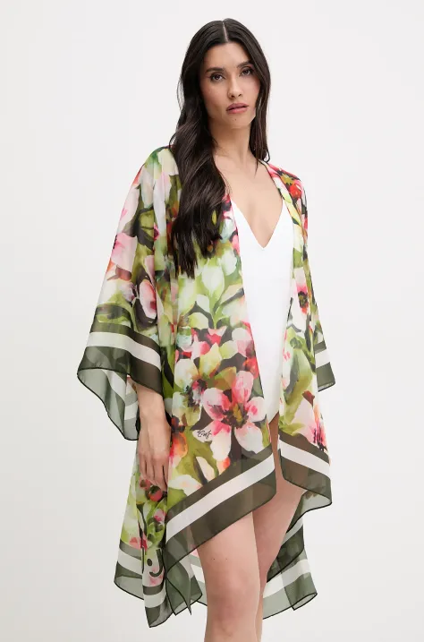 Liu Jo cămașă de plajă culoarea verde, VA5174.T4902