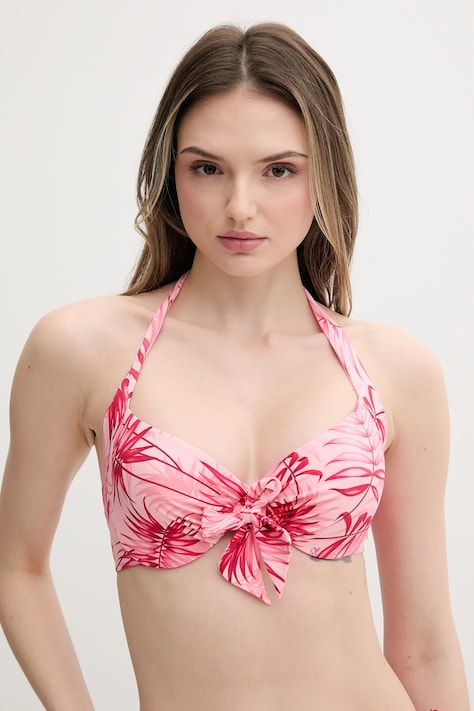 Liu Jo sutien de baie culoarea portocaliu, cupă moale, VA5191.J6448