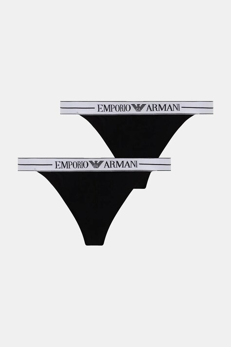 Emporio Armani Underwear stringi 2-pack kolor czarny EW000405 AF10881