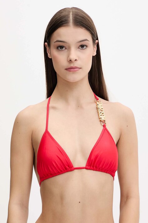 Moschino Underwear biustonosz kąpielowy kolor czerwony lekko usztywniona miseczka 5701.9500