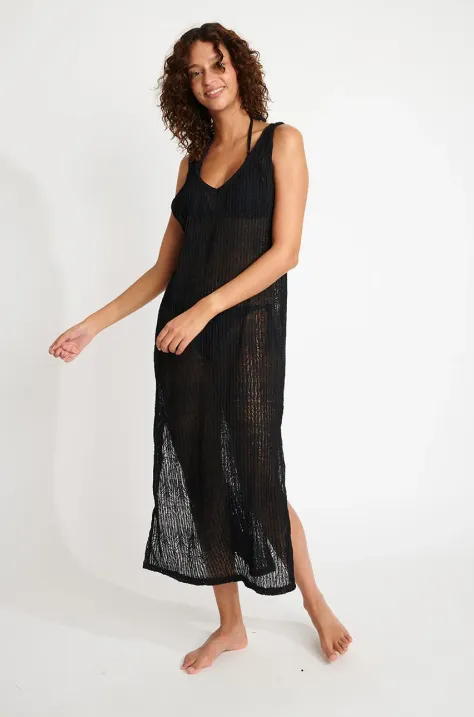 Banana Moon rochie de plaja Beachsoul culoarea negru, TUPAI.BEACHSOUL