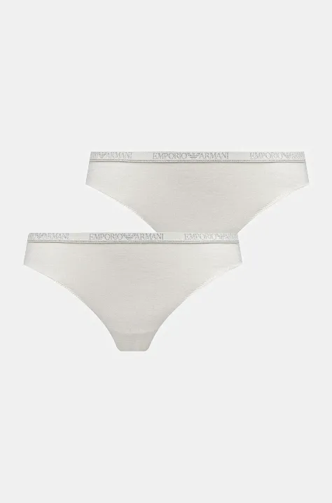 Στρινγκ Emporio Armani Underwear 2-pack χρώμα: μπεζ, EW000402 AF10889