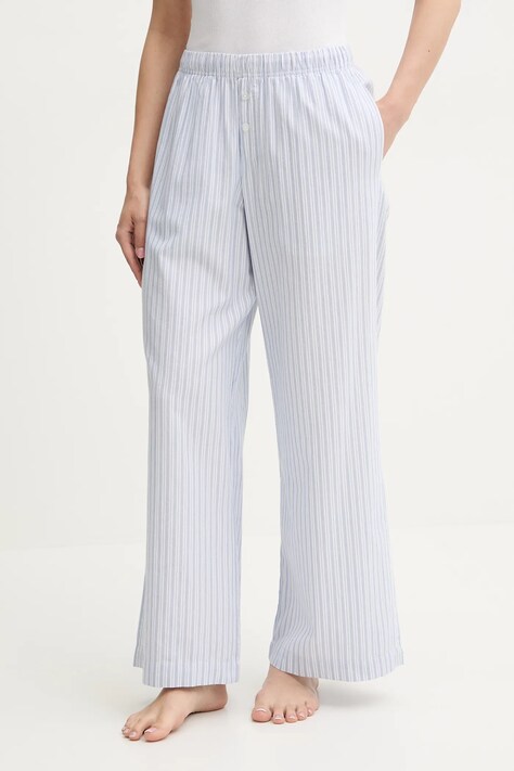 Bavlněné pyžamové kalhoty Hollister Co. dámské, modrá barva, bavlněné, KI346-5011