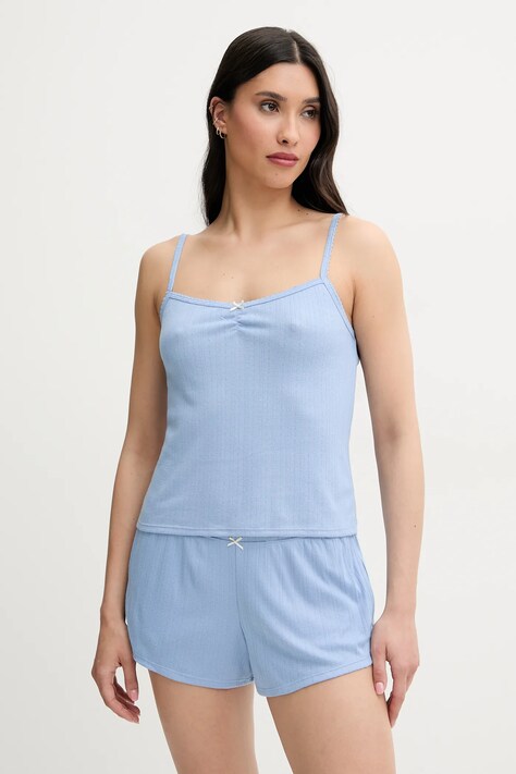 Pyžamový top Hollister Co. modrá barva, KI346-5022