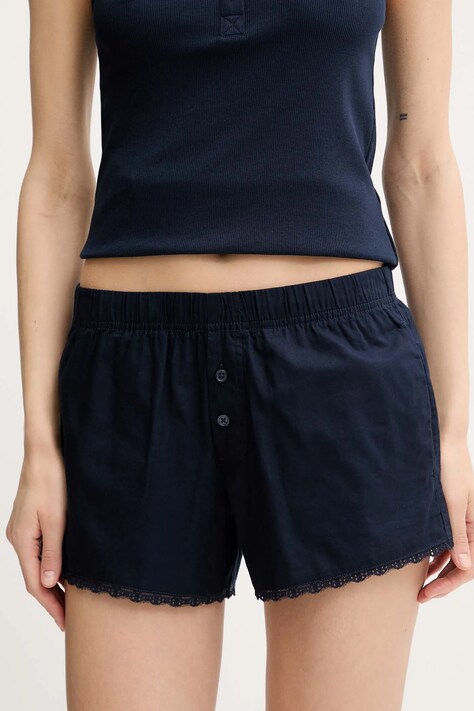 Hollister Co. pantaloni scurți de pijama din bumbac culoarea bleumarin, bumbac, KI346-5039