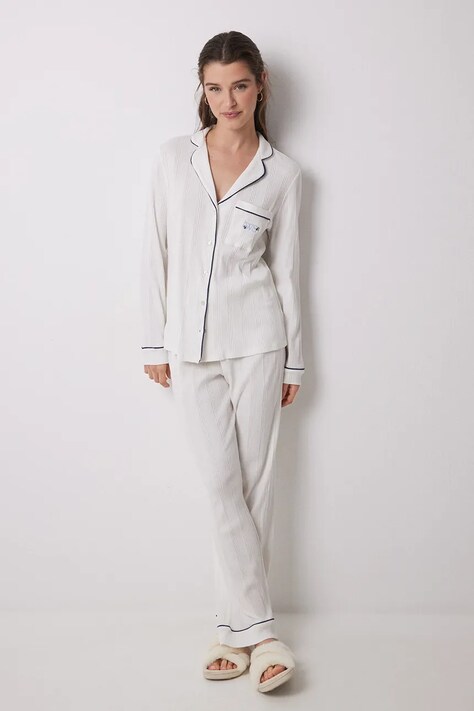 Bavlněné pyžamo women'secret béžová barva, bavlněná, 3599155