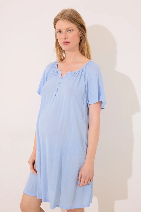 Těhotenská noční košile women'secret modrá barva, 3639167