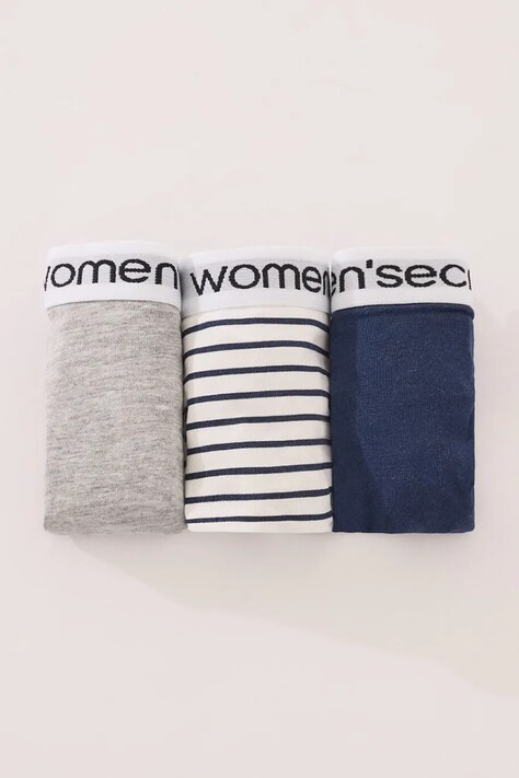 women'secret tanga 3-pack culoarea bleumarin, 4939017