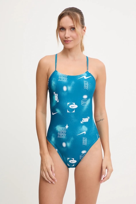 Nike costum de baie dintr-o bucată culoarea bleumarin, cupă moale, NESSF016