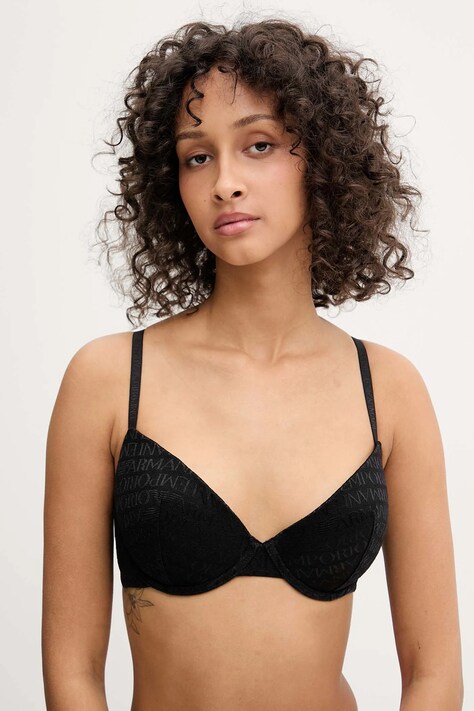Emporio Armani Underwear sutien culoarea negru, dantela, uni, EW000445 AF10880