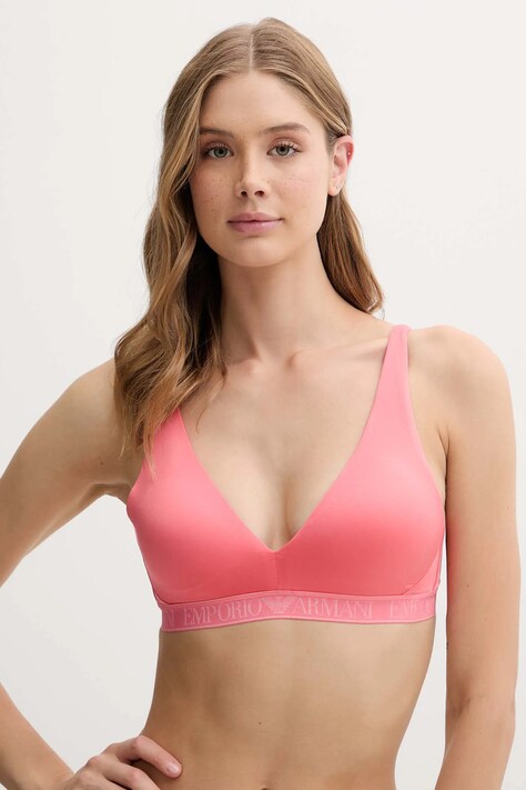 Emporio Armani Underwear sutien culoarea portocaliu, uni, EW000435 AF10891