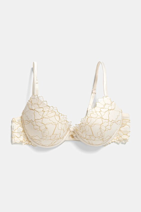 Emporio Armani Underwear sutien culoarea bej, dantela, uni, EW000418 AF10888