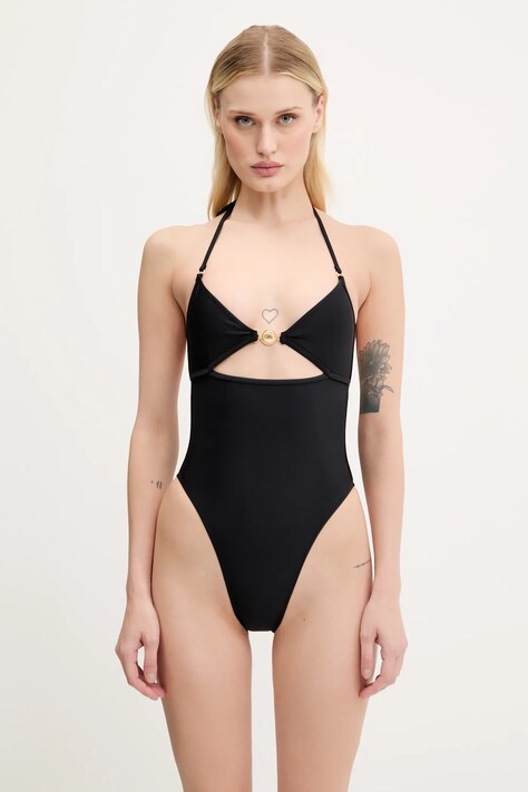 Суцільний купальник Marine Serre Swimwear Jersey колір чорний м'яка чашечка WSW015A.CJER0061
