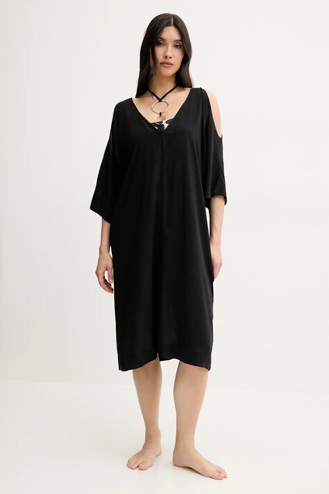 Chantelle cămașă de plajă ECLIPSE culoarea negru, C18WW0