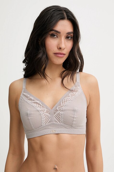 Chantelle biustonosz kolor szary koronkowy gładki C13XP0