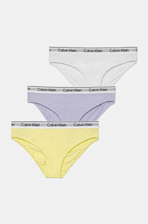 Detské nohavičky Calvin Klein Underwear 3-pak fialová farba, G80G800728