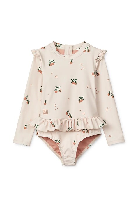 Liewood costum de baie dintr-o bucată pentru copii Sille Printed Swimsuit culoarea bej, LW19987