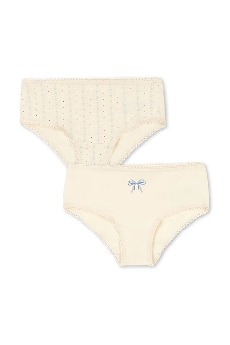Konges Sløjd chiloți copii BASIC 2 PACK GIRL UNDERPANTS GOTS 2-pack culoarea bej, KS102257