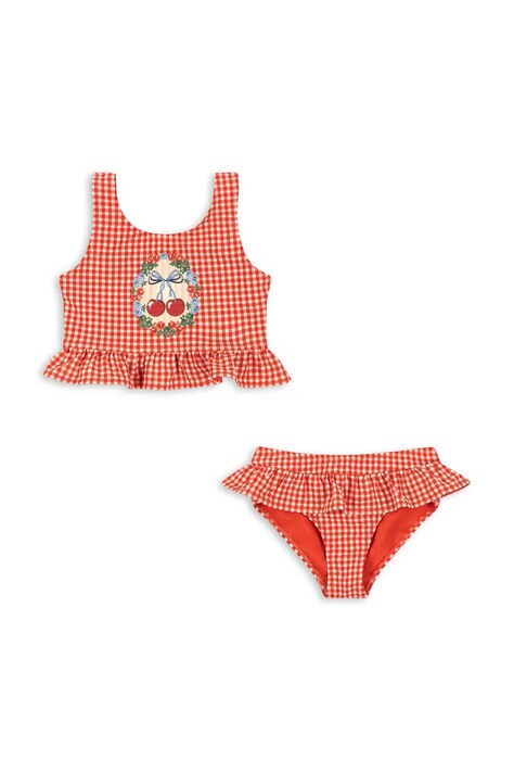 Konges Sløjd costum de baie pentru copii din două piese SOLINE BIKINI culoarea rosu, KS102495