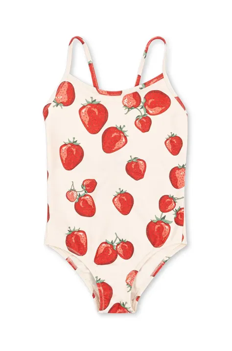 Konges Sløjd costum de baie dintr-o bucată pentru copii FRAGO SWIMSUIT GRS culoarea bej, KS102230