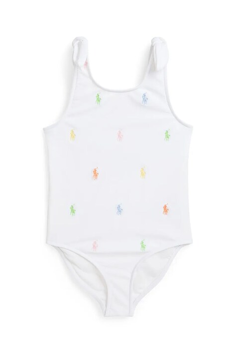 Jednodílné dětské plavky Polo Ralph Lauren bílá barva, 312964789002