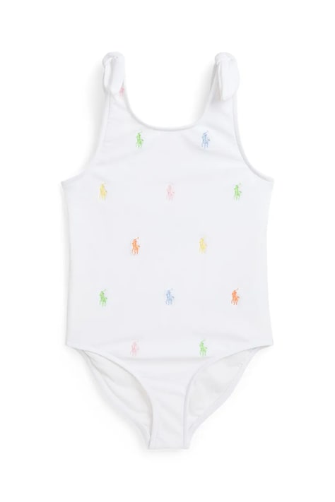 Детски цял бански Polo Ralph Lauren в бяло 312964789002