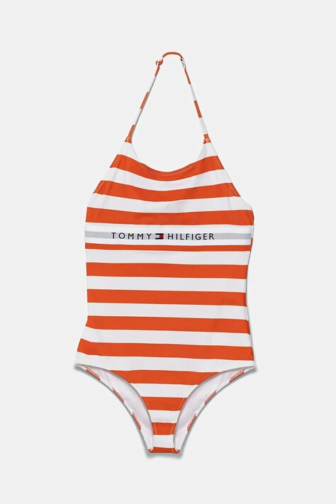Tommy Hilfiger costum de baie dintr-o bucată pentru copii culoarea portocaliu, UG0UG00790